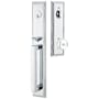 Emtek Melrose Full Plate Single Cylinder Keyed Entry Handleset with Waverly Interior Knob Polished Chrome