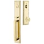 Emtek Melrose Full Plate Single Cylinder Keyed Entry Handleset with Waverly Interior Knob Lifetime Polished Brass