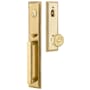 Emtek Melrose Full Plate Single Cylinder Keyed Entry Handleset with Waverly Interior Knob French Antique