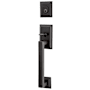 Emtek Hamden Single Cylinder Keyed Entry Handle Set from the American Classic Series Flat Black