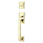 Emtek Hamden Single Cylinder Keyed Entry Handle Set from the American Classic Series Unlacquered Brass