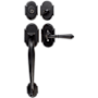 Emtek Nashville Single Cylinder Keyed Entry Classic Brass Handleset Flat Black