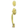 Emtek Saratoga Single Cylinder Keyed Entry Classic Brass Handleset Unlacquered Brass