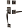 Emtek Franklin Right Handed Sectional Single Cylinder Keyed Entry Handleset with Milano Interior Lever Oil Rubbed Bronze
