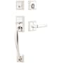 Emtek Franklin Right Handed Sectional Single Cylinder Keyed Entry Handleset with Milano Interior Lever Polished Nickel