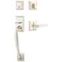 Emtek Franklin Right Handed Sectional Single Cylinder Keyed Entry Handleset with Milano Interior Lever Satin Nickel