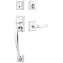 Emtek Franklin Right Handed Sectional Single Cylinder Keyed Entry Handleset with Milano Interior Lever Polished Chrome