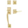 Emtek Franklin Right Handed Sectional Single Cylinder Keyed Entry Handleset with Milano Interior Lever Satin Brass