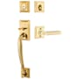 Emtek Franklin Right Handed Sectional Single Cylinder Keyed Entry Handleset with Milano Interior Lever French Antique