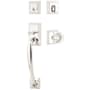 Emtek Franklin Sectional Single Cylinder Keyed Entry Handleset with Old Town Clear Interior Knob Polished Nickel