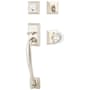Emtek Franklin Sectional Single Cylinder Keyed Entry Handleset with Old Town Clear Interior Knob Satin Nickel