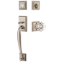 Emtek Franklin Sectional Single Cylinder Keyed Entry Handleset with Old Town Clear Interior Knob Pewter
