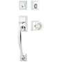 Emtek Franklin Sectional Single Cylinder Keyed Entry Handleset with Old Town Clear Interior Knob Polished Chrome