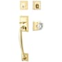 Emtek Franklin Sectional Single Cylinder Keyed Entry Handleset with Old Town Clear Interior Knob Lifetime Polished Brass