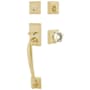Emtek Franklin Sectional Single Cylinder Keyed Entry Handleset with Old Town Clear Interior Knob Satin Brass