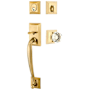 Emtek Franklin Sectional Single Cylinder Keyed Entry Handleset with Old Town Clear Interior Knob French Antique