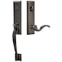 Emtek Adams Left Handed One Piece Single Cylinder Keyed Entry Handleset with Cortina Interior Lever Oil Rubbed Bronze