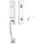 Emtek Adams Left Handed One Piece Single Cylinder Keyed Entry Handleset with Cortina Interior Lever Polished Nickel