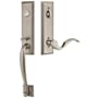 Emtek Adams Left Handed One Piece Single Cylinder Keyed Entry Handleset with Cortina Interior Lever Pewter