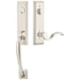 Emtek Adams Left Handed One Piece Single Cylinder Keyed Entry Handleset with Cortina Interior Lever Satin Nickel