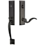 Emtek Adams Left Handed One Piece Single Cylinder Keyed Entry Handleset with Cortina Interior Lever Flat Black