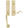 Emtek Adams Left Handed One Piece Single Cylinder Keyed Entry Handleset with Cortina Interior Lever Satin Brass