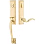 Emtek Adams Left Handed One Piece Single Cylinder Keyed Entry Handleset with Cortina Interior Lever French Antique