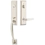Emtek Adams Right Handed One Piece Single Cylinder Keyed Entry Handleset with Milano Interior Lever Satin Nickel