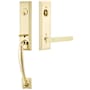 Emtek Adams Right Handed One Piece Single Cylinder Keyed Entry Handleset with Milano Interior Lever Unlacquered Brass