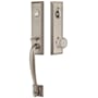 Emtek Adams One Piece Single Cylinder Keyed Entry Handleset with Norwich Interior Knob Pewter