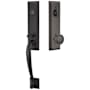 Emtek Adams One Piece Single Cylinder Keyed Entry Handleset with Norwich Interior Knob Flat Black