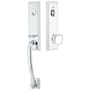 Emtek Adams One Piece Single Cylinder Keyed Entry Handleset with Norwich Interior Knob Polished Chrome