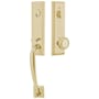 Emtek Adams One Piece Single Cylinder Keyed Entry Handleset with Norwich Interior Knob Satin Brass