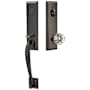 Emtek Adams One Piece Single Cylinder Keyed Entry Handleset with Old Town Clear Interior Knob Oil Rubbed Bronze