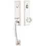 Emtek Adams One Piece Single Cylinder Keyed Entry Handleset with Old Town Clear Interior Knob Polished Nickel