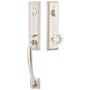 Emtek Adams One Piece Single Cylinder Keyed Entry Handleset with Old Town Clear Interior Knob Satin Nickel