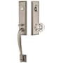 Emtek Adams One Piece Single Cylinder Keyed Entry Handleset with Old Town Clear Interior Knob Pewter