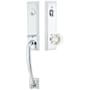 Emtek Adams One Piece Single Cylinder Keyed Entry Handleset with Old Town Clear Interior Knob Polished Chrome