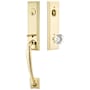 Emtek Adams One Piece Single Cylinder Keyed Entry Handleset with Old Town Clear Interior Knob Lifetime Polished Brass