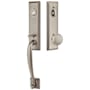 Emtek Adams One Piece Single Cylinder Keyed Entry Handleset with Providence Interior Knob Pewter