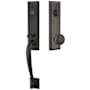 Emtek Adams One Piece Single Cylinder Keyed Entry Handleset with Providence Interior Knob Flat Black