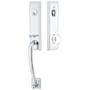 Emtek Adams One Piece Single Cylinder Keyed Entry Handleset with Providence Interior Knob Polished Chrome
