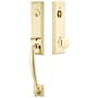 Emtek Adams One Piece Single Cylinder Keyed Entry Handleset with Providence Interior Knob Lifetime Polished Brass