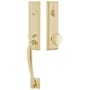 Emtek Adams One Piece Single Cylinder Keyed Entry Handleset with Providence Interior Knob Satin Brass