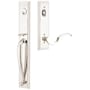Emtek Jefferson Right Handed Full Plate Single Cylinder Keyed Entry Handleset with Cortina Interior Lever Polished Nickel
