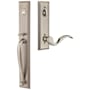 Emtek Jefferson Right Handed Full Plate Single Cylinder Keyed Entry Handleset with Cortina Interior Lever Pewter