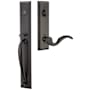 Emtek Jefferson Right Handed Full Plate Single Cylinder Keyed Entry Handleset with Cortina Interior Lever Flat Black