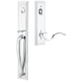 Emtek Jefferson Right Handed Full Plate Single Cylinder Keyed Entry Handleset with Cortina Interior Lever Polished Chrome