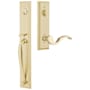 Emtek Jefferson Left Handed Full Plate Single Cylinder Keyed Entry Handleset with Cortina Interior Lever Satin Brass