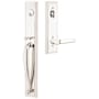 Emtek Jefferson Left Handed Full Plate Single Cylinder Keyed Entry Handleset with Milano Interior Lever Polished Nickel